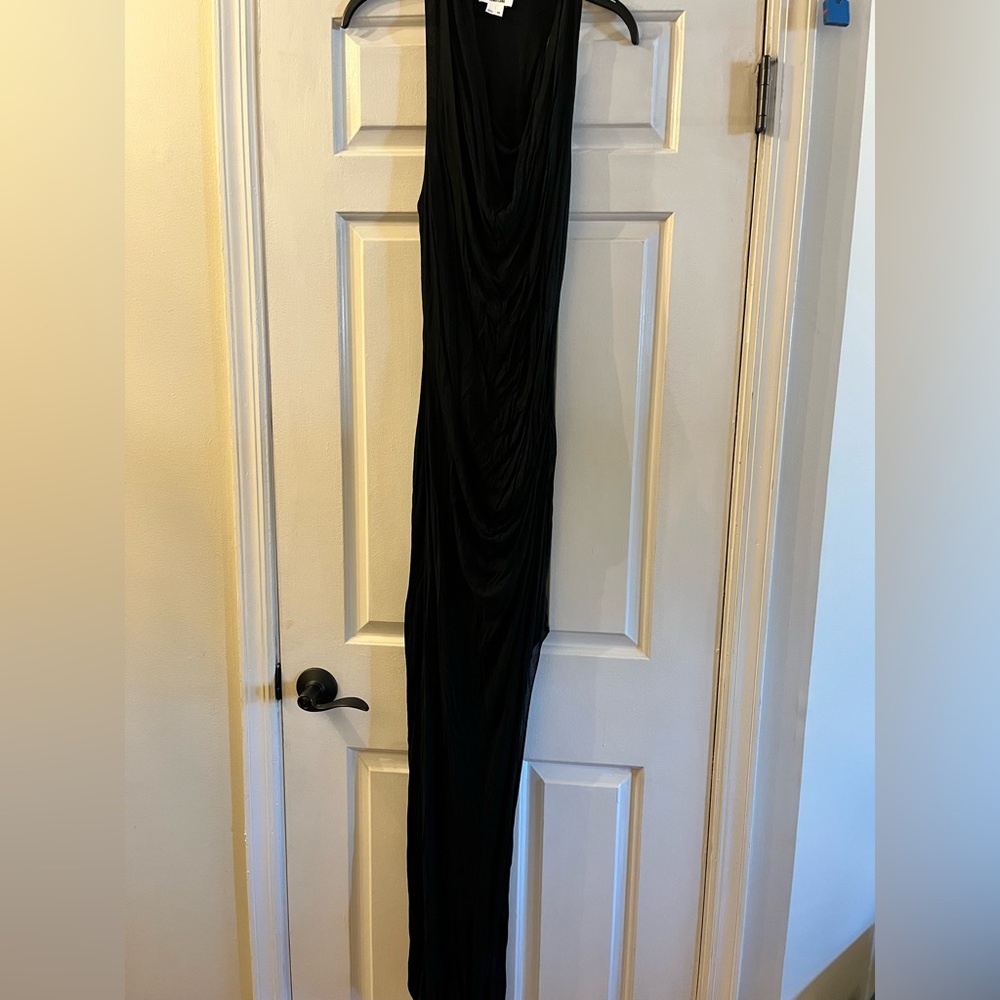 Helmut Lang Asymmetrical dress with side slit.